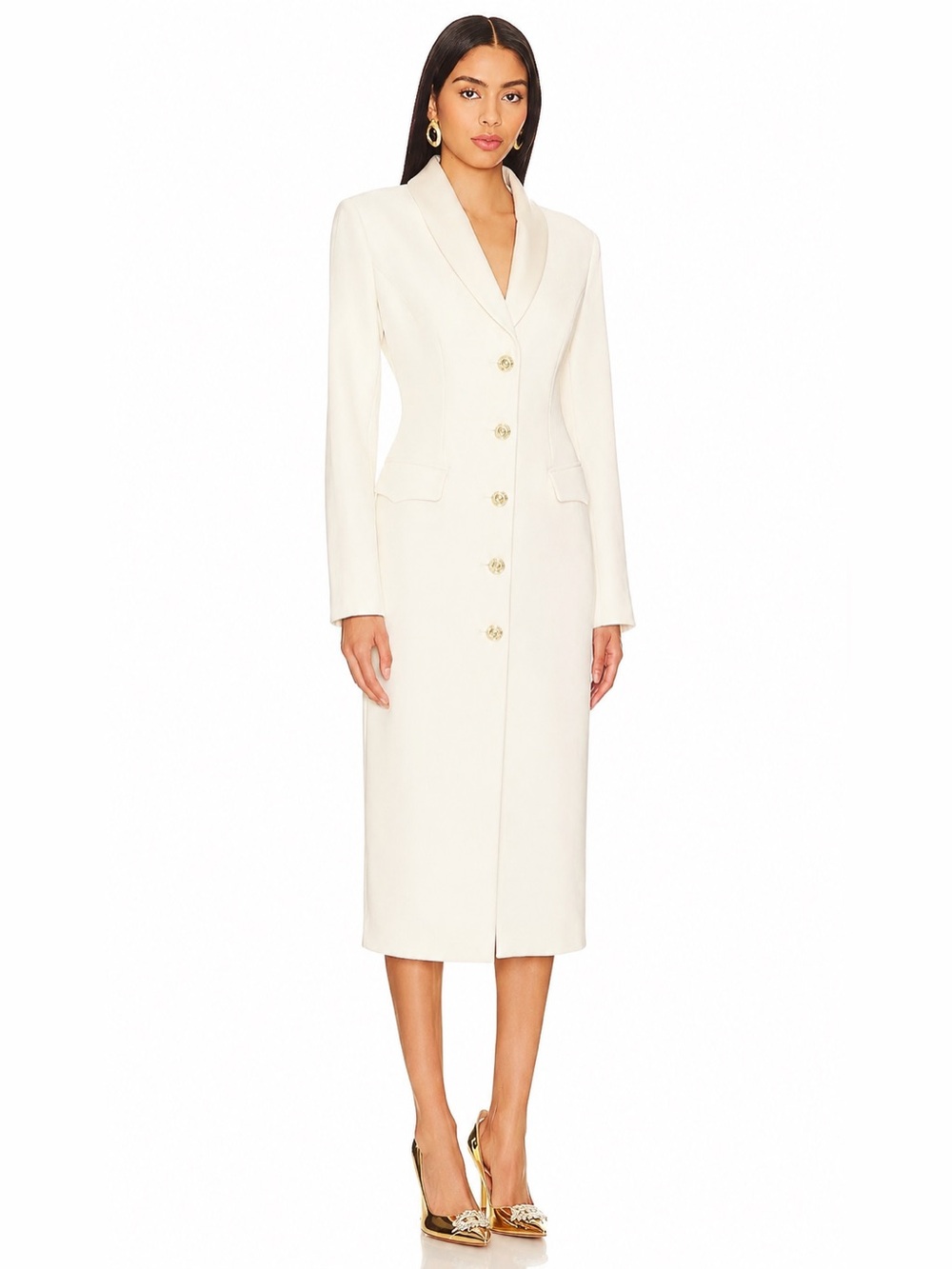 NEW Zoe and Claire Blazer Midi Dress in Cream Size Small NWT